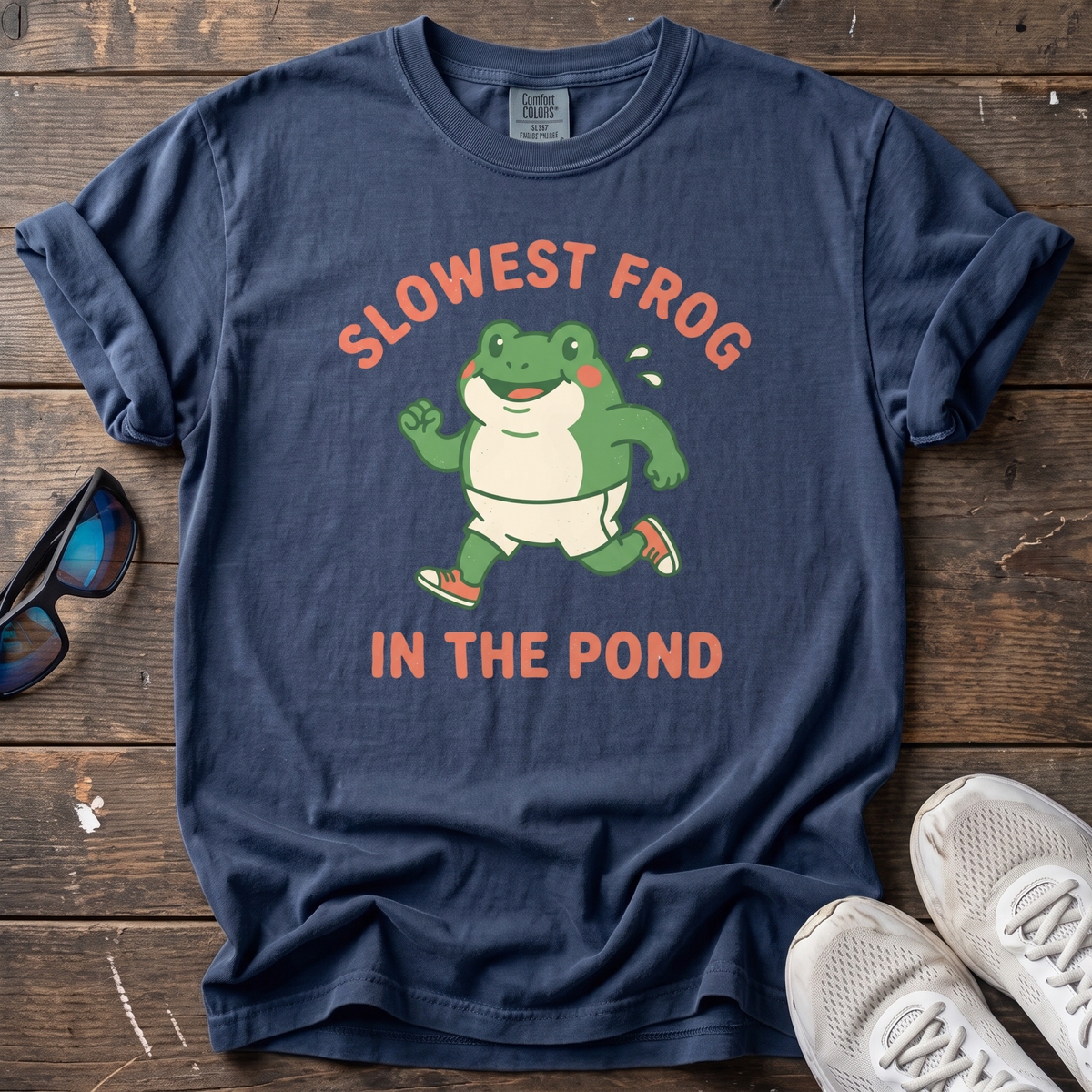 Slowest Frog in the Pond Tee — True Navy