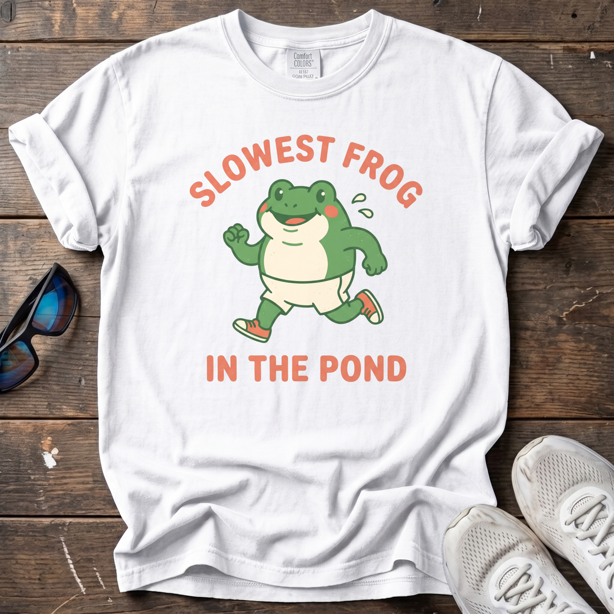 Slowest Frog in the Pond Tee — White