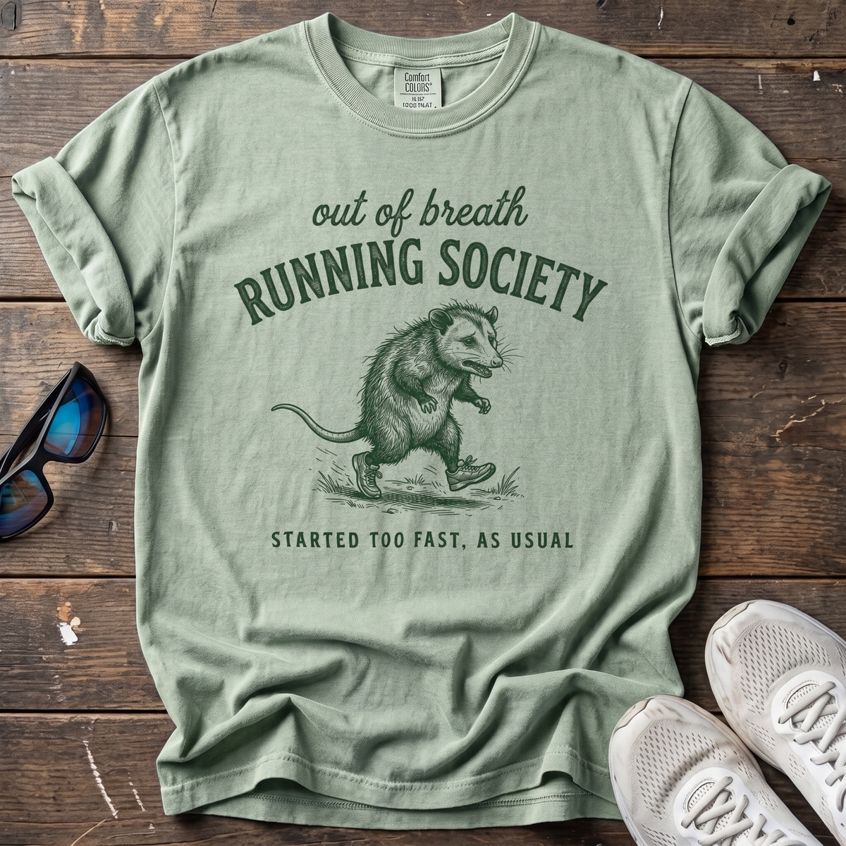 Out of Breath Running Society Tee — Bay
