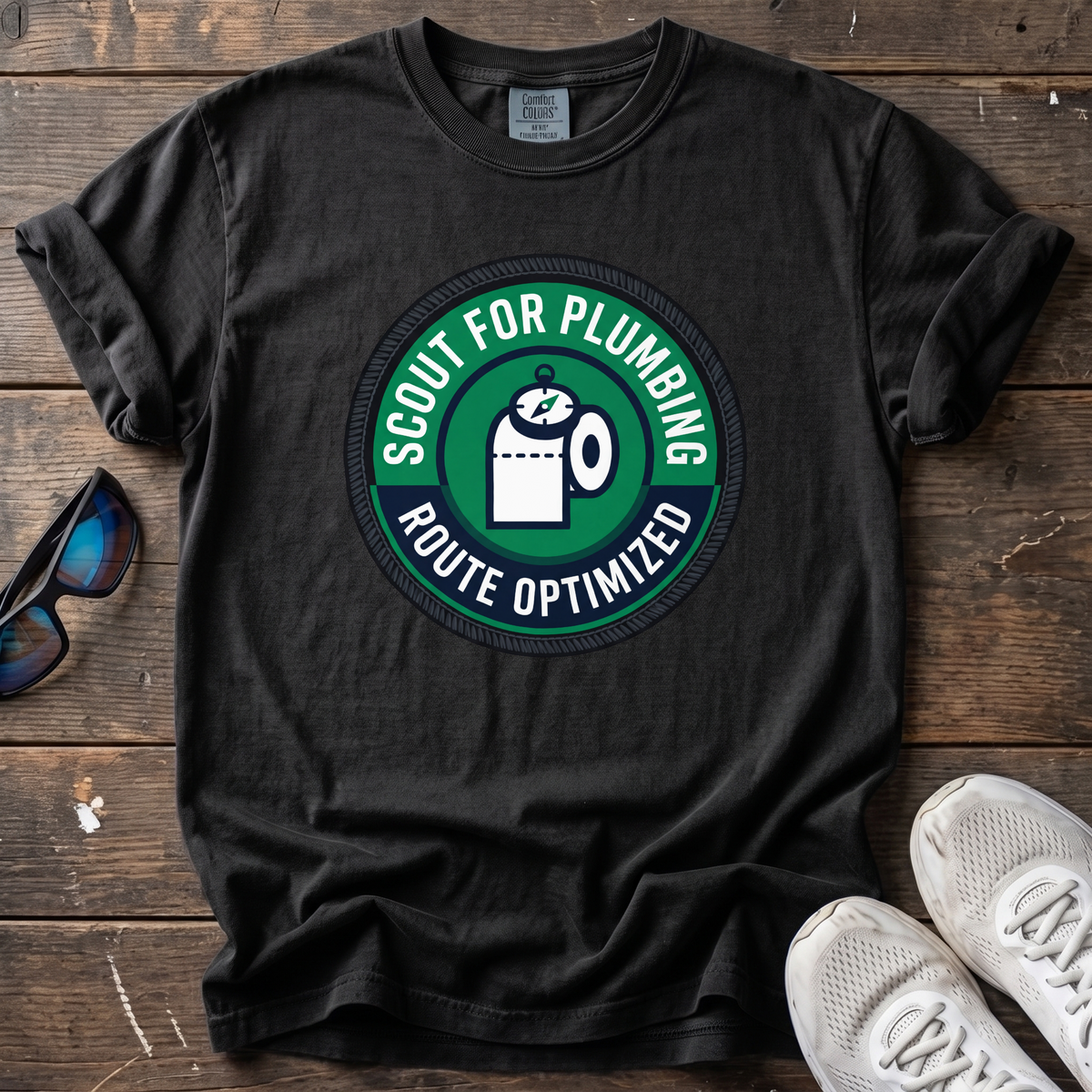 Plumbing Route Optimized Tee — Black