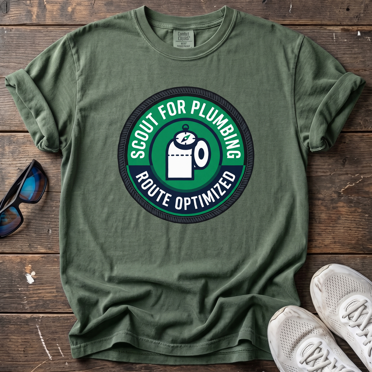 Plumbing Route Optimized Tee — Moss
