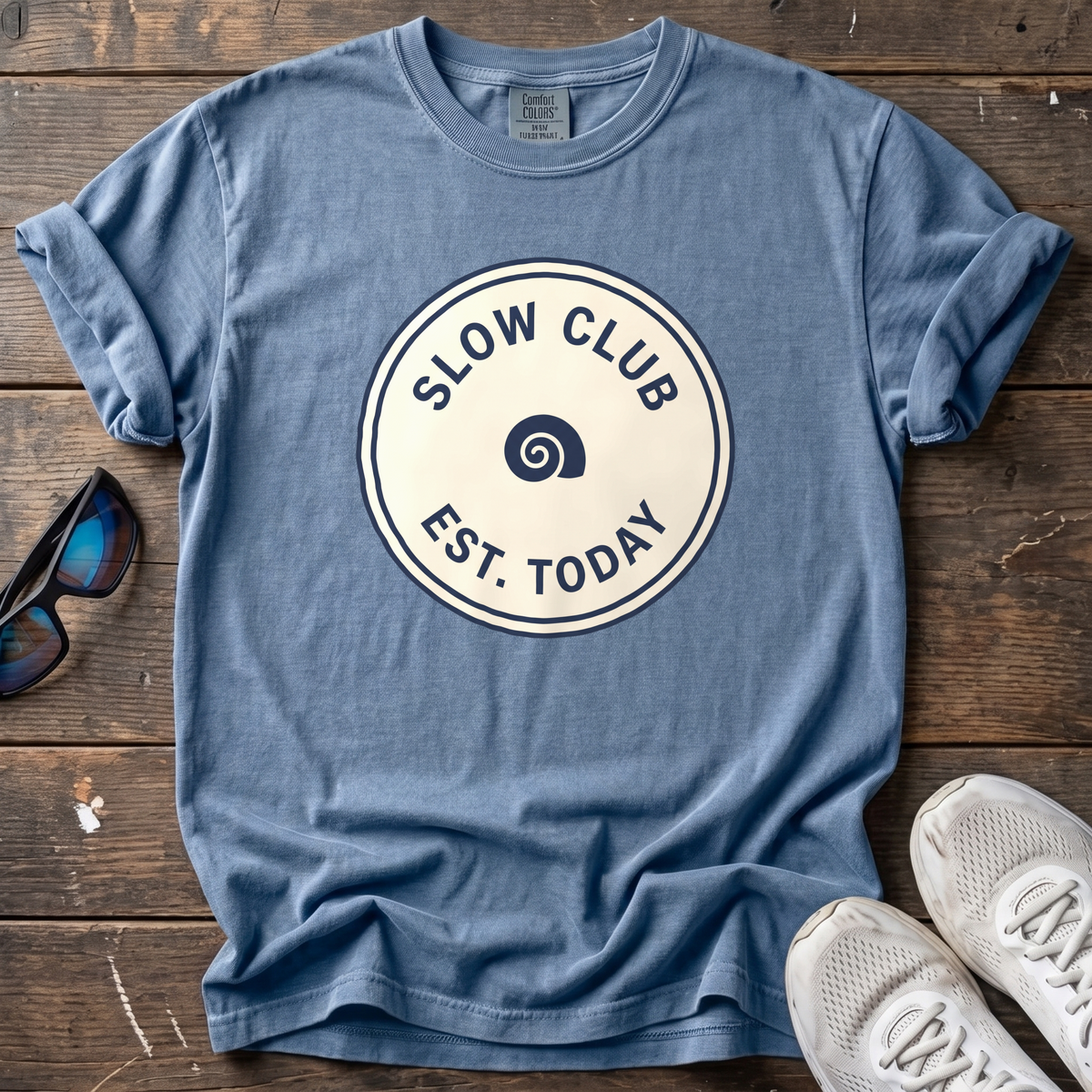 Slow Club Tee — Blue Jean
