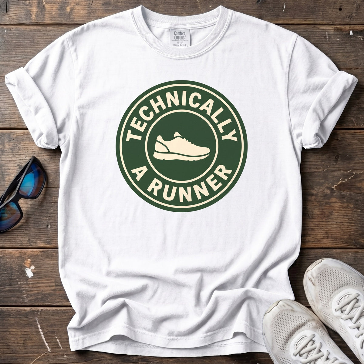 Technically a Runner Shoe Badge Tee — White