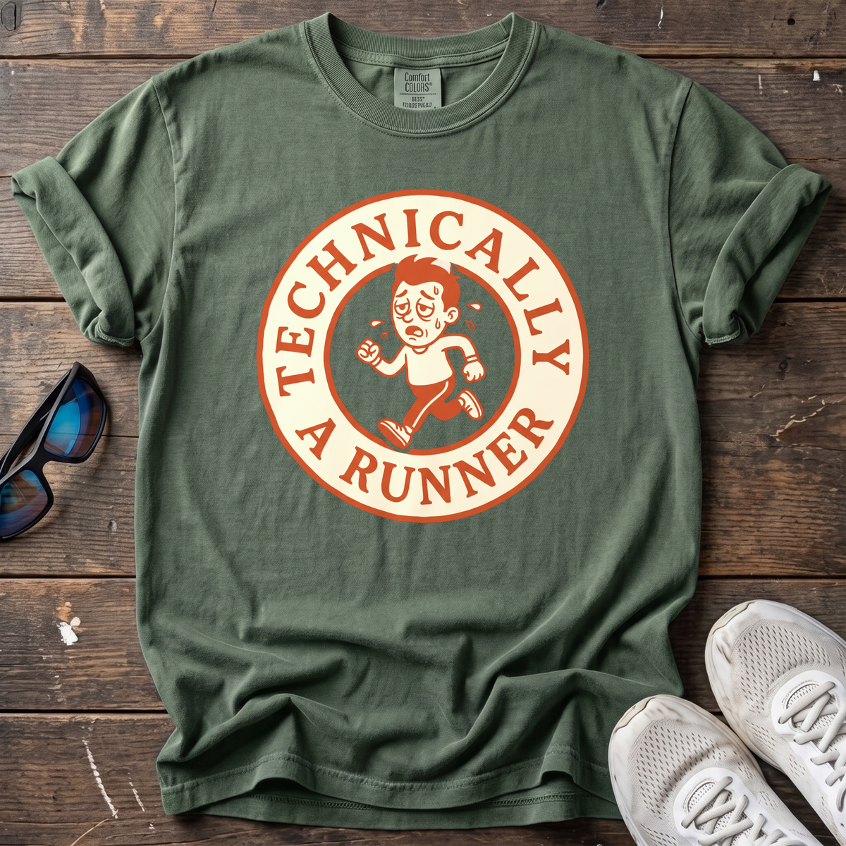 Technically a Runner Mascot Tee — Moss