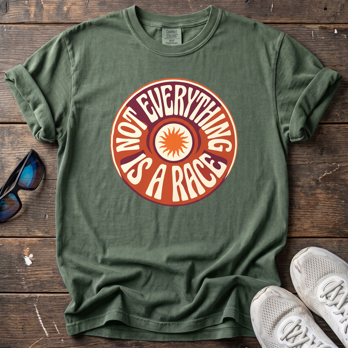 Not Everything Is a Race Tee — Moss