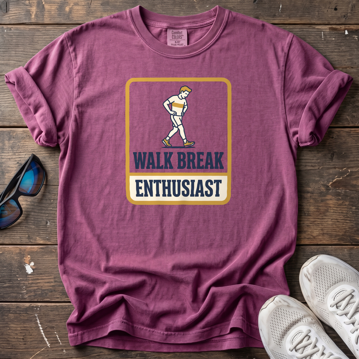 Walk Break Enthusiast Badge Tee — Berry