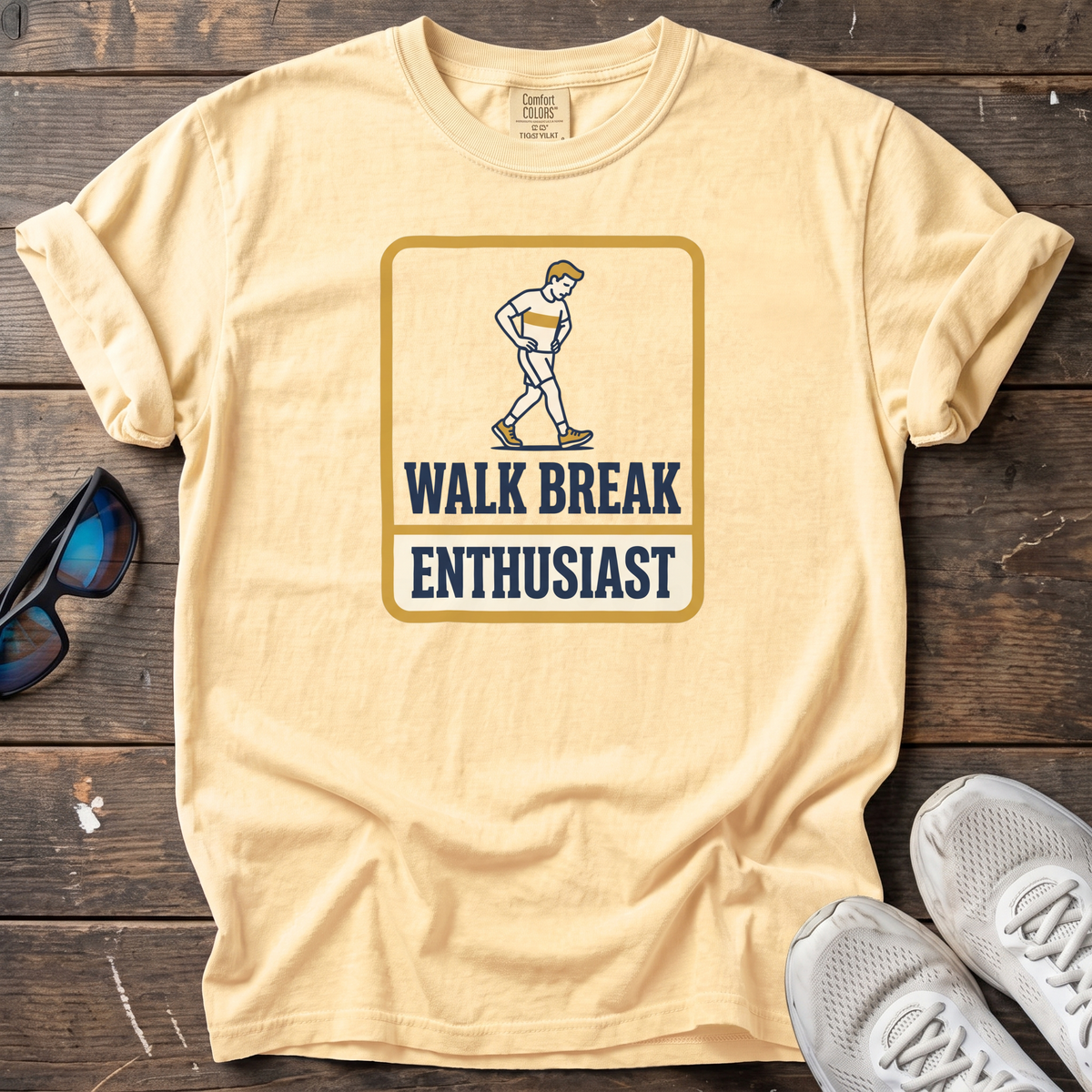 Walk Break Enthusiast Badge Tee — Butter