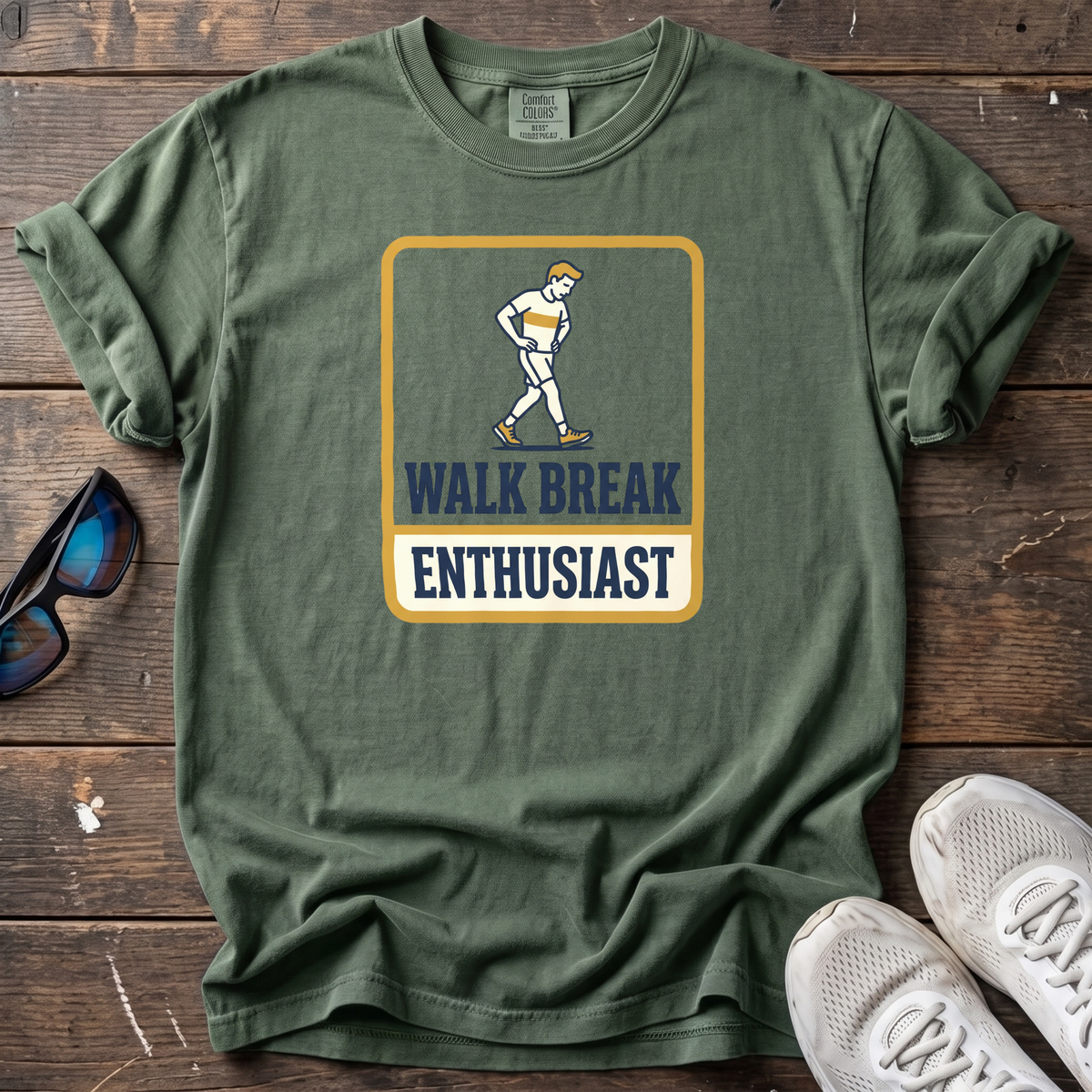 Walk Break Enthusiast Badge Tee — Moss