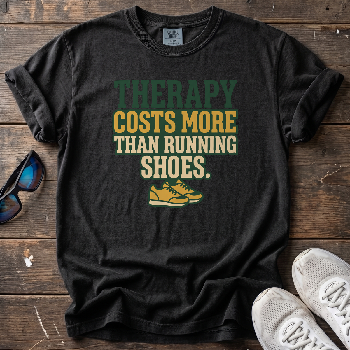 Therapy Costs More Tee — Black