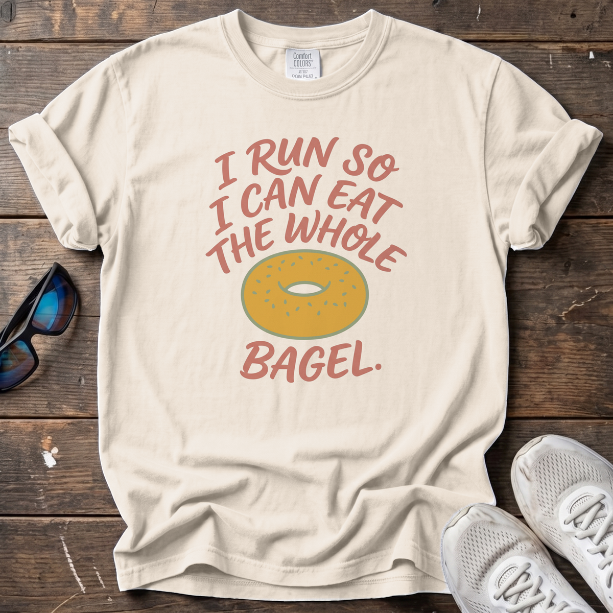 The Whole Bagel Tee — Ivory