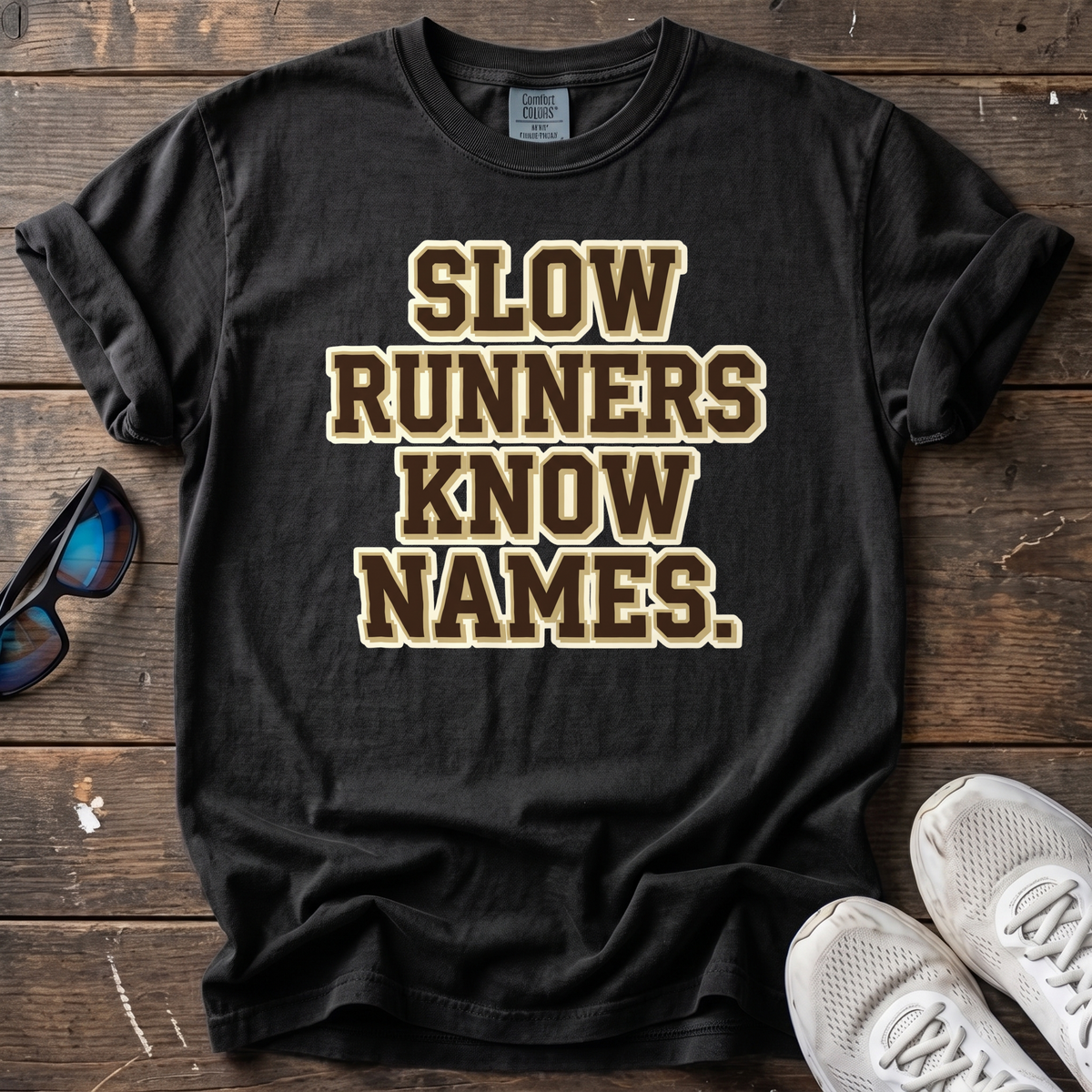 Slow Runners Know Names Tee — Black