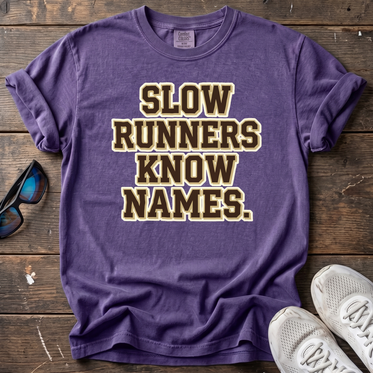 Slow Runners Know Names Tee — Grape