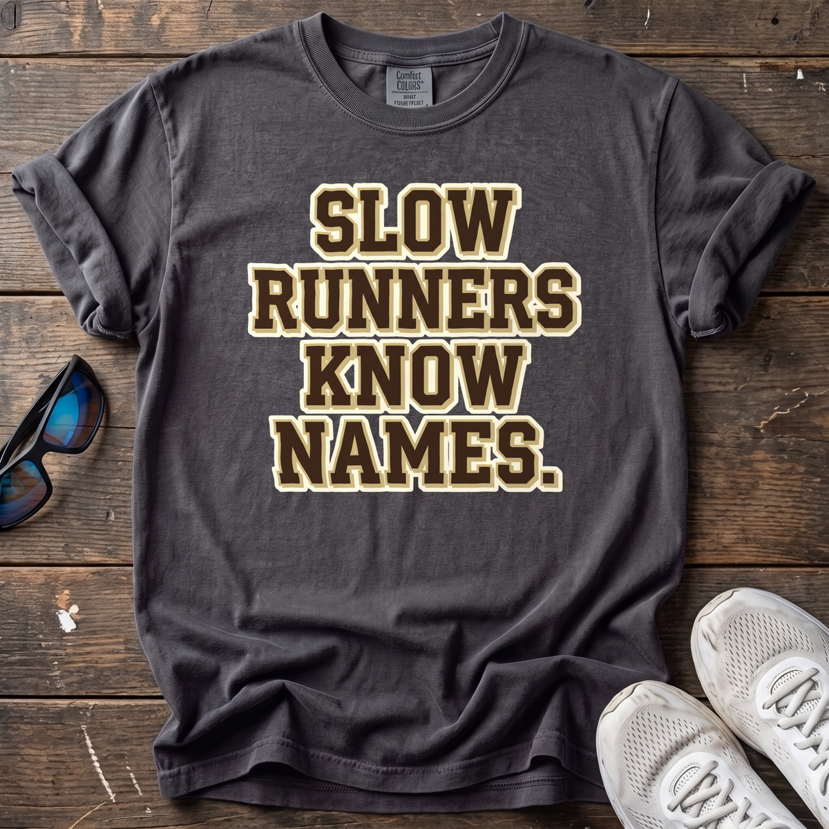 Slow Runners Know Names Tee — Graphite
