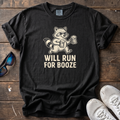 Will Run for Booze Raccoon Tee — Black