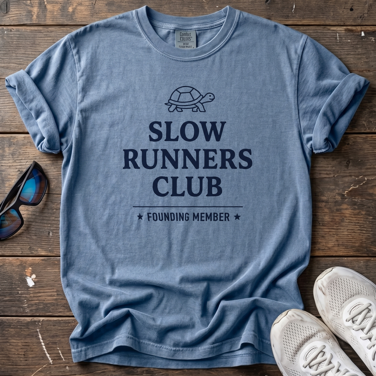 Slow Runners Club Founding Member Tee — Blue Jean