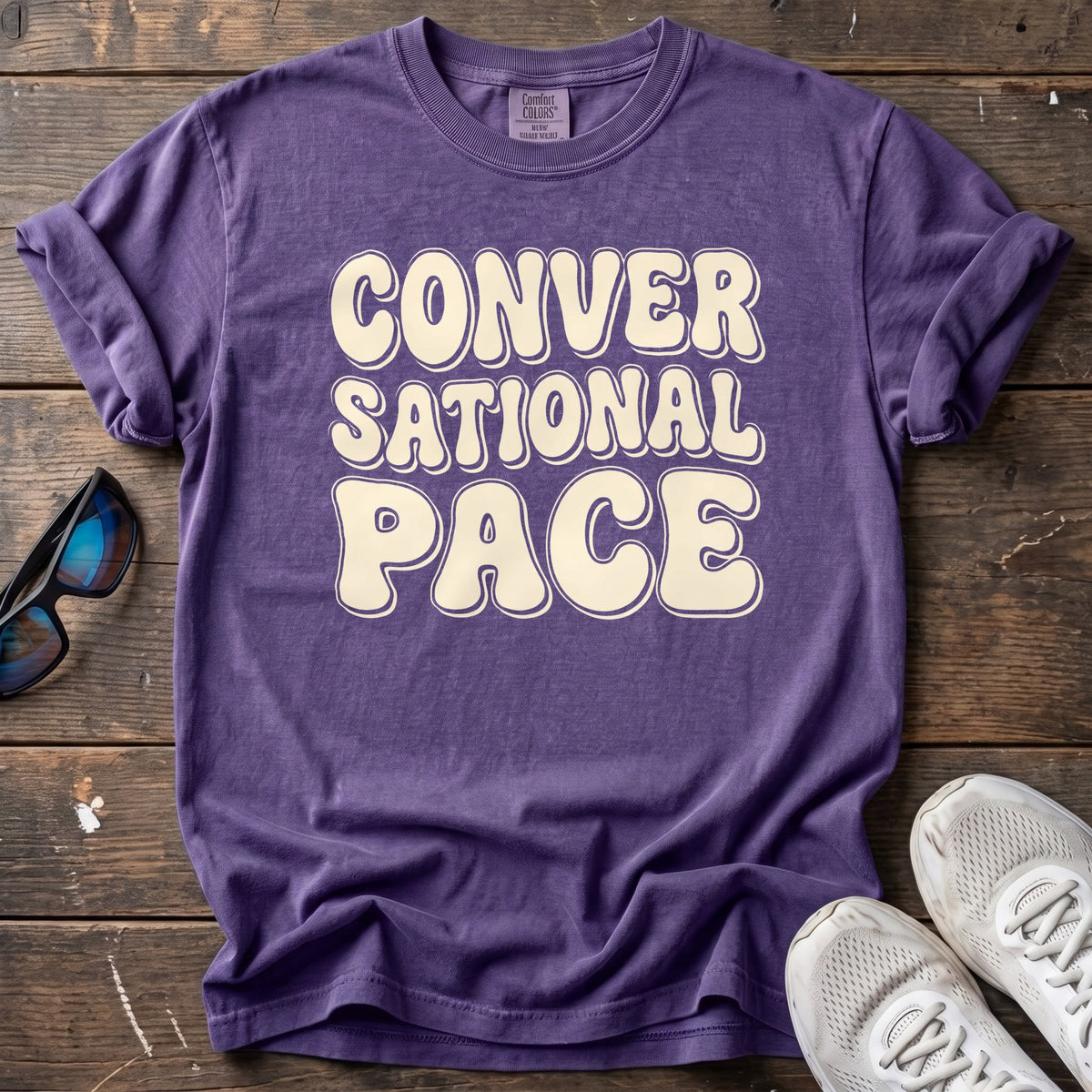 Conversational Pace Retro Tee — Grape