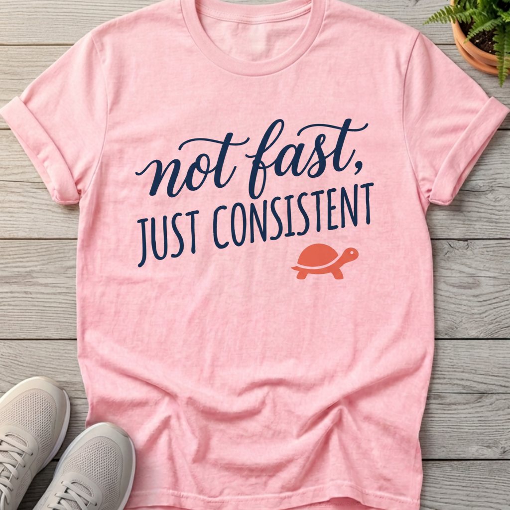Not Fast, Just Consistent Tee — Blossom