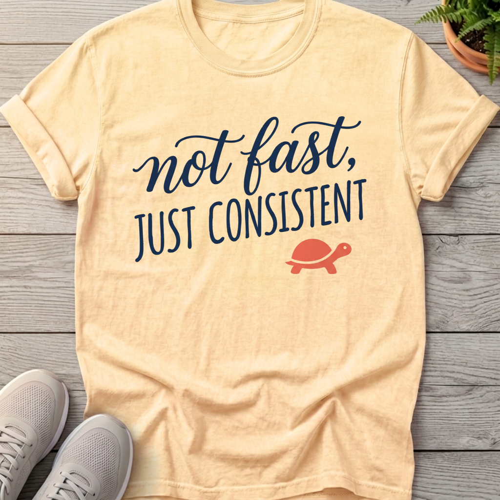 Not Fast, Just Consistent Tee — Butter