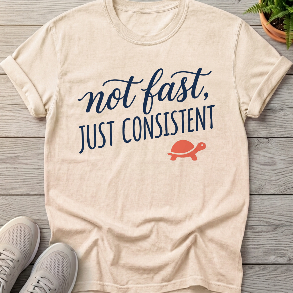Not Fast, Just Consistent Tee — Ivory