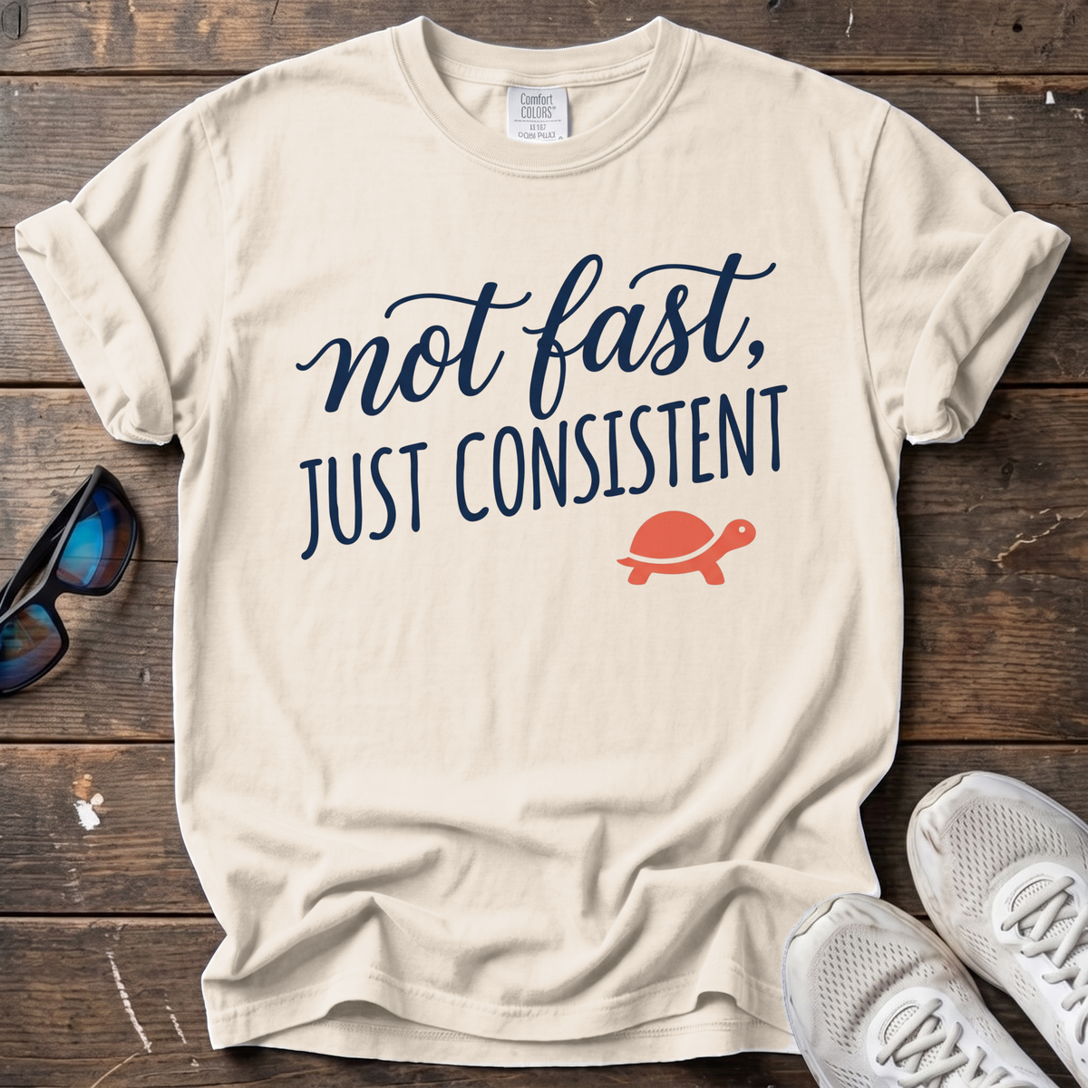 Not Fast, Just Consistent Tee — Ivory