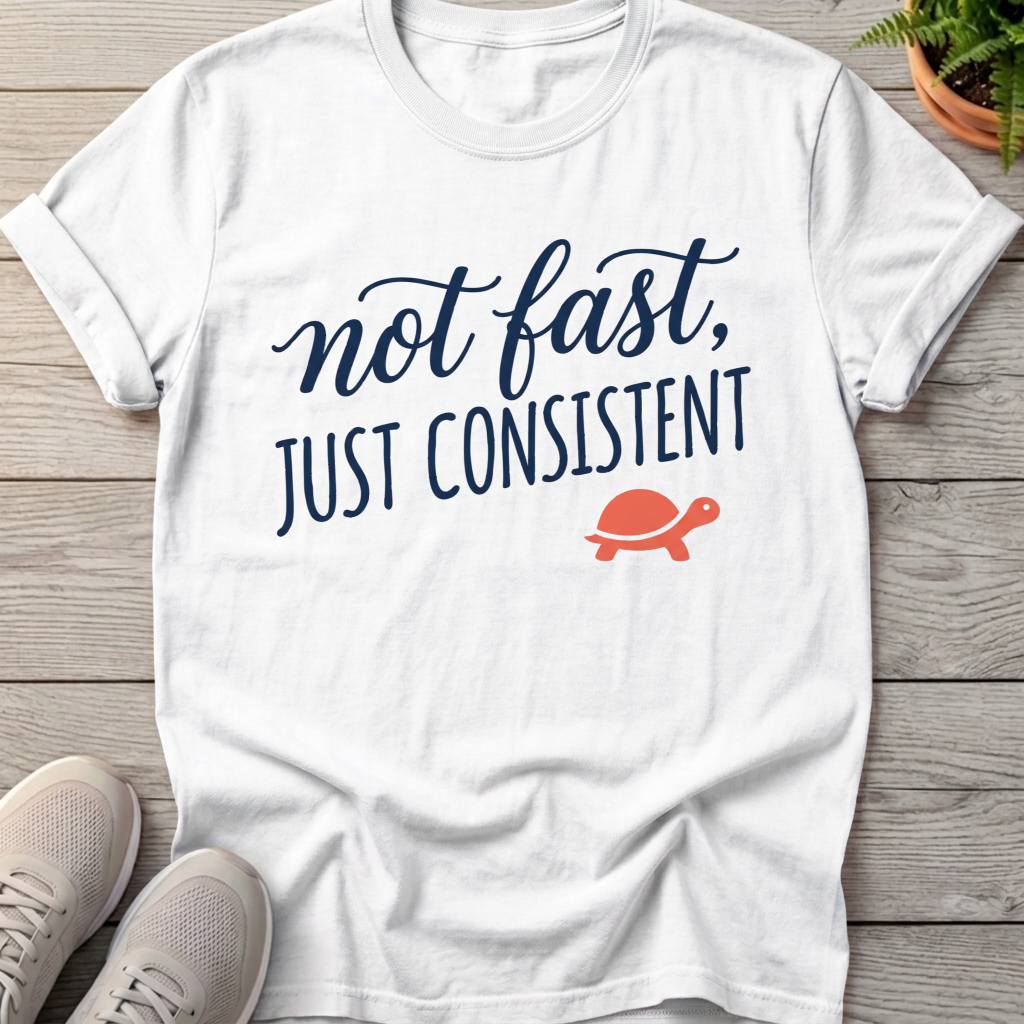 Not Fast, Just Consistent Tee — White