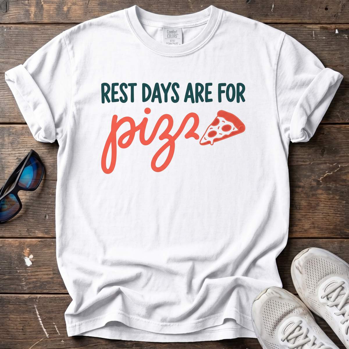 Rest Days Are For Pizza Tee — White