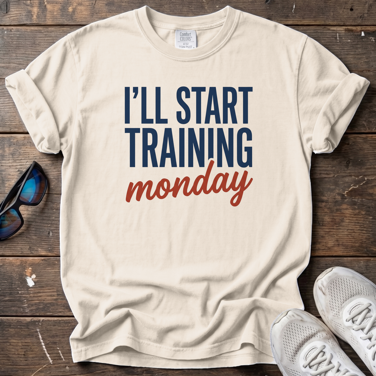 I'll Start Training Monday Tee — Ivory