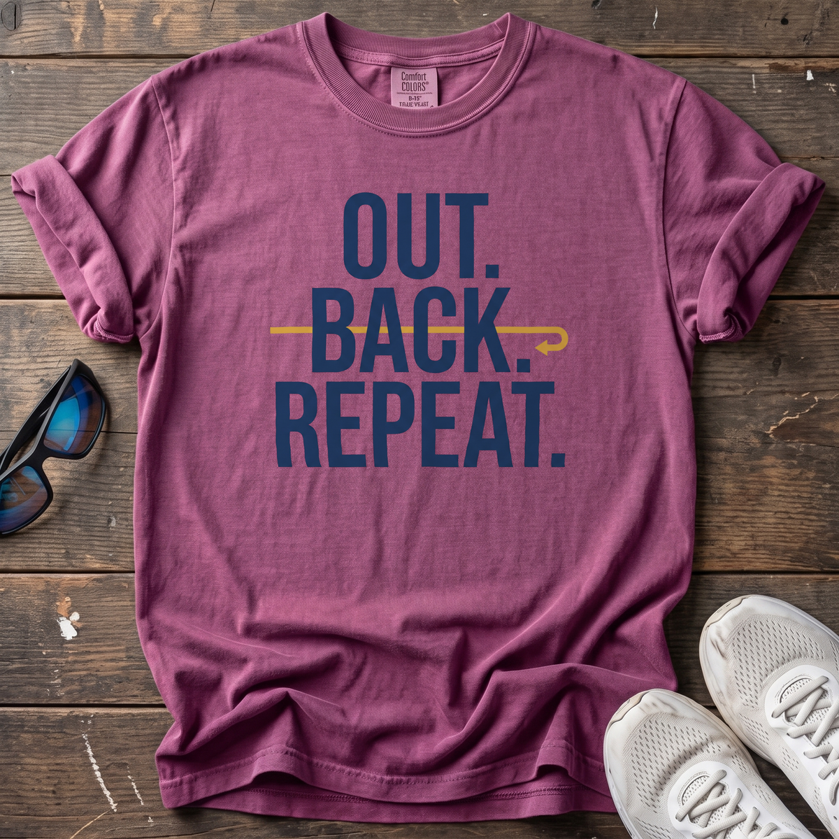 Out Back Repeat Tee — Berry