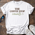 The Coffee Stop Counts Script Tee — White