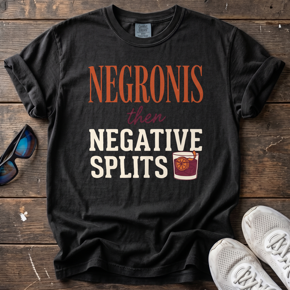 Negronis and Negative Splits Tee — Black