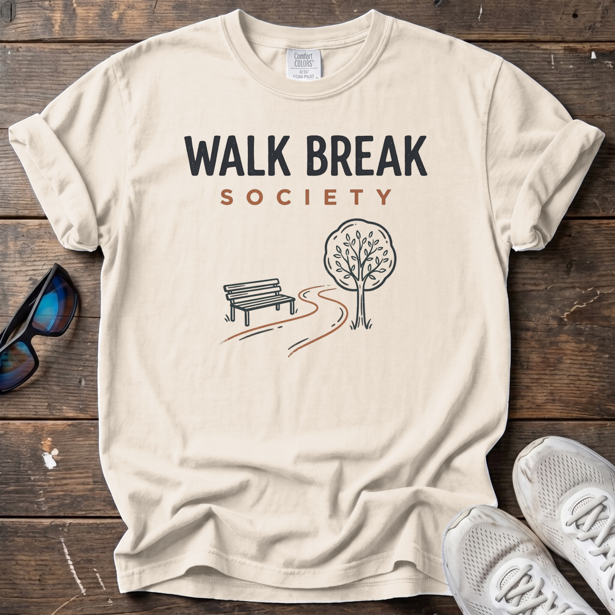 Walk Break Society Tee — Ivory