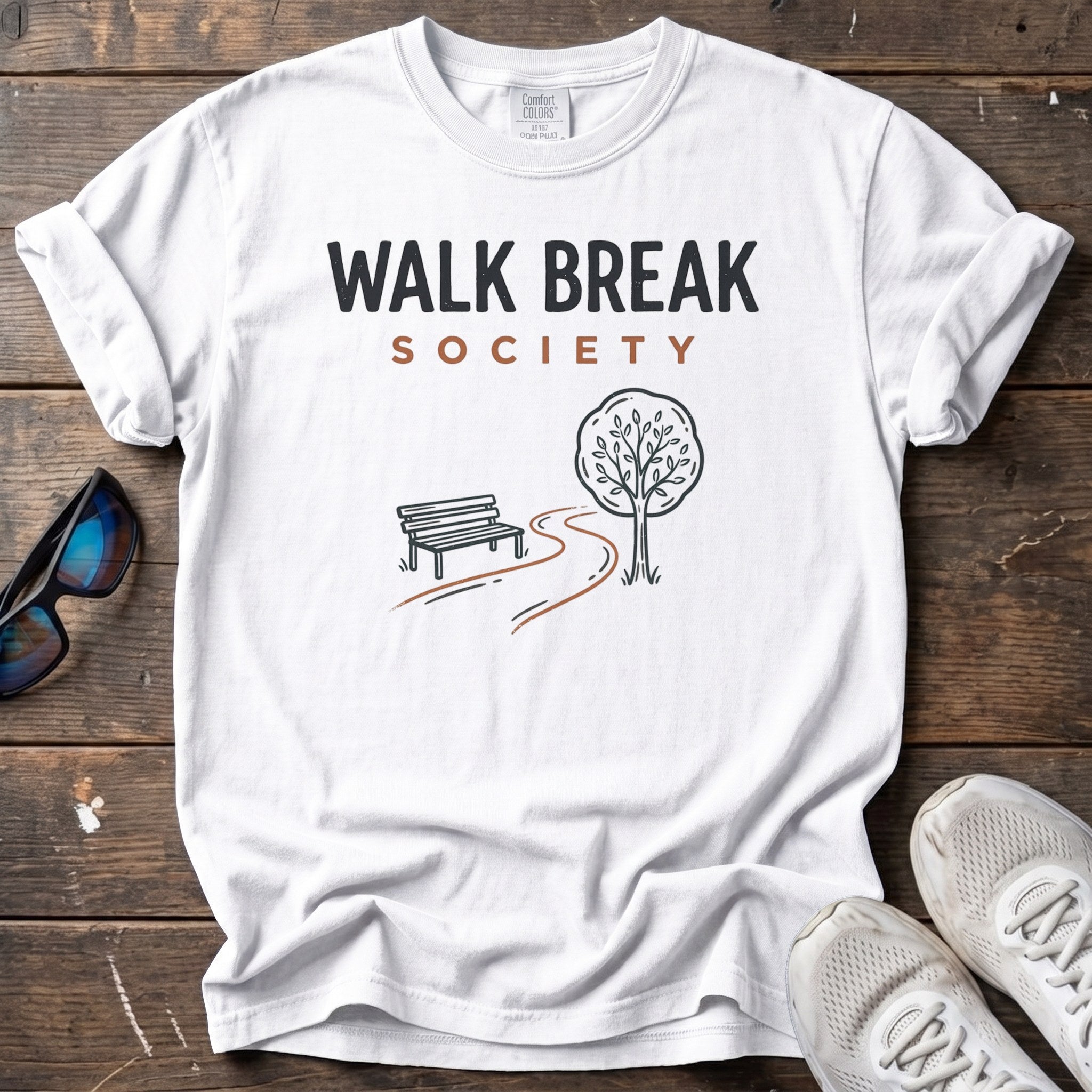 Walk Break Society Tee — White