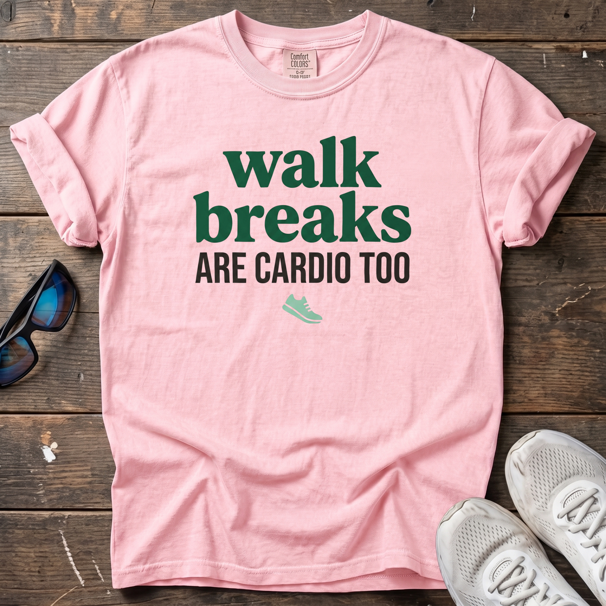 Walk Breaks Are Cardio Bold Tee — Blossom