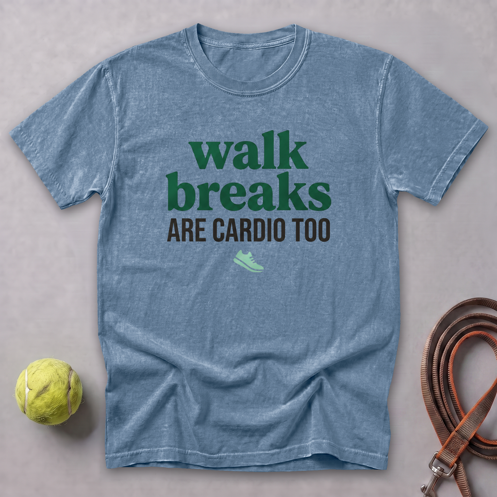 Walk Breaks Are Cardio Bold Tee — Blue Jean