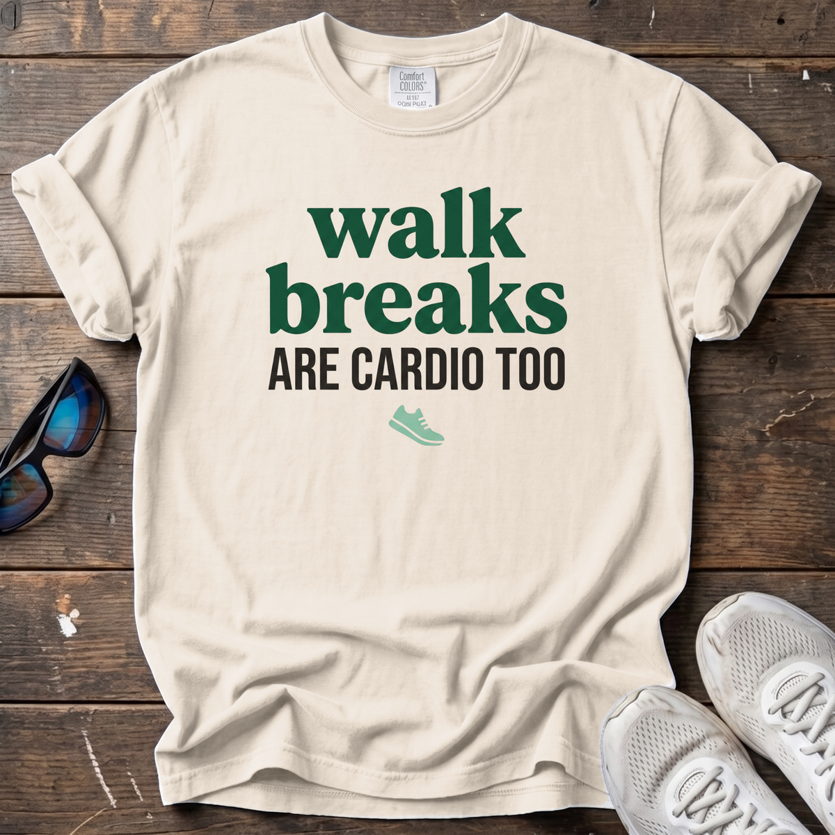 Walk Breaks Are Cardio Bold Tee — Ivory