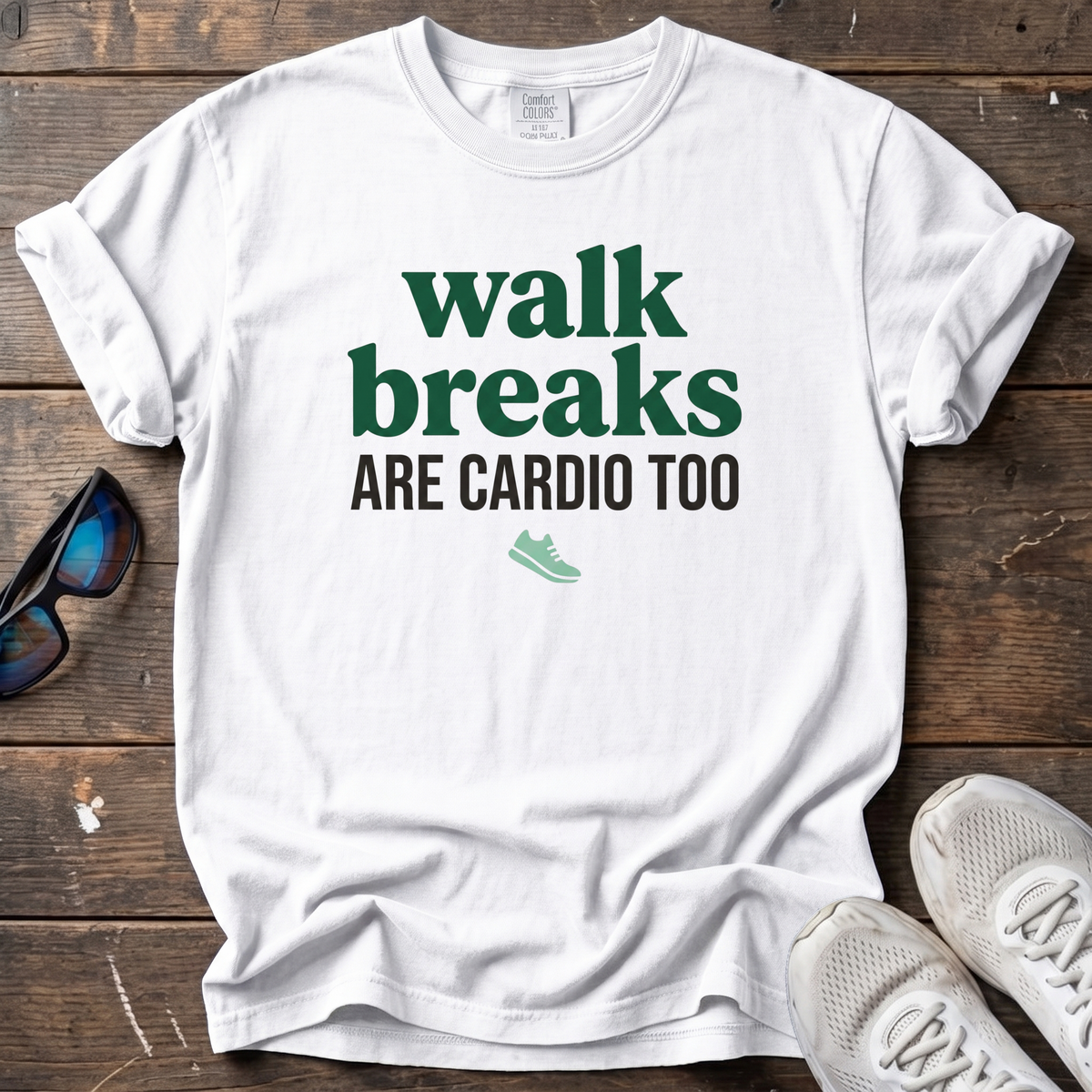 Walk Breaks Are Cardio Bold Tee — White