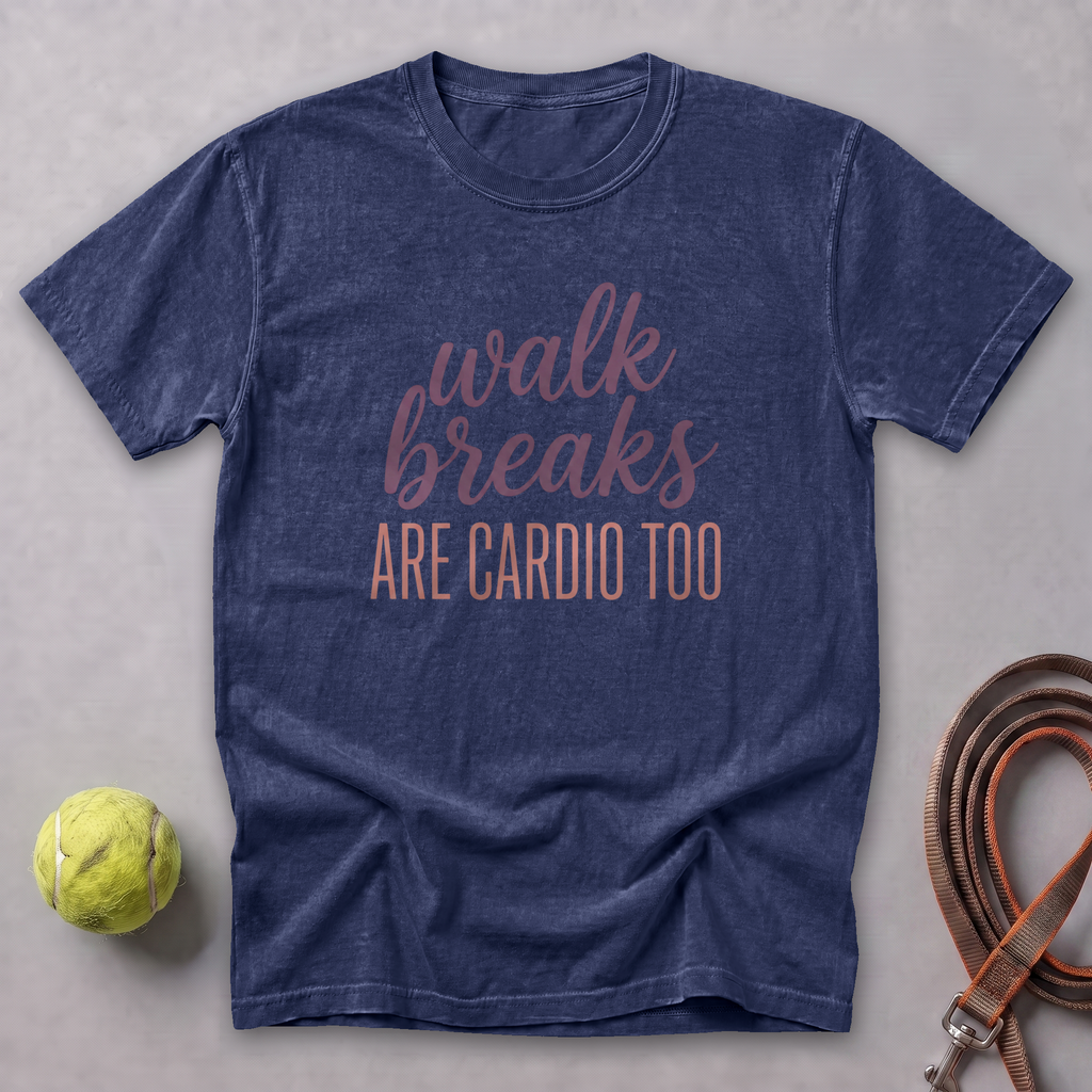 Walk Breaks Are Cardio Elegant Tee — True Navy