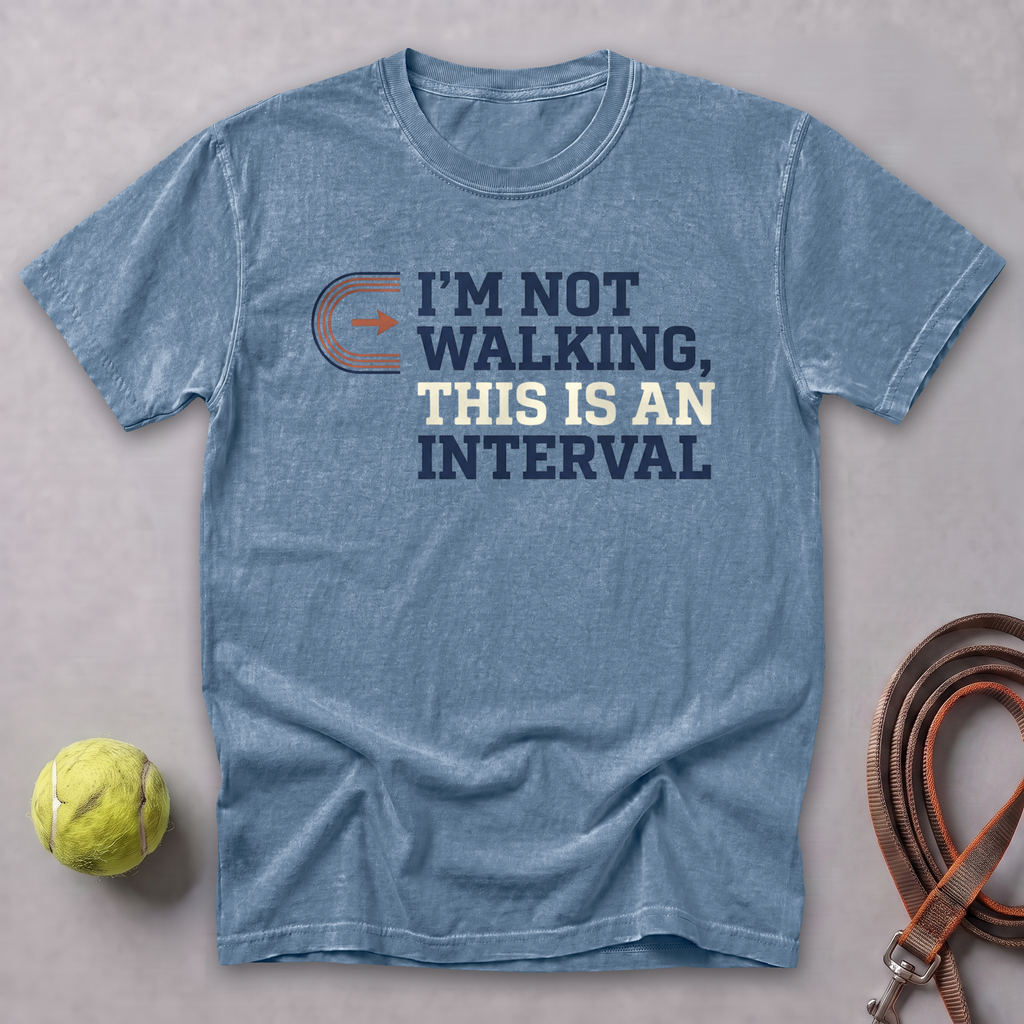 Walk Breaks Are Cardio Track Tee — Blue Jean