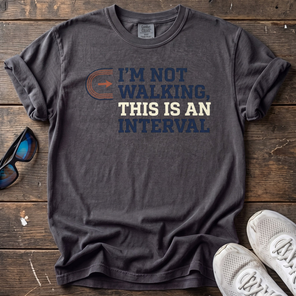 I'm Not Walking Stacked Tee — Graphite
