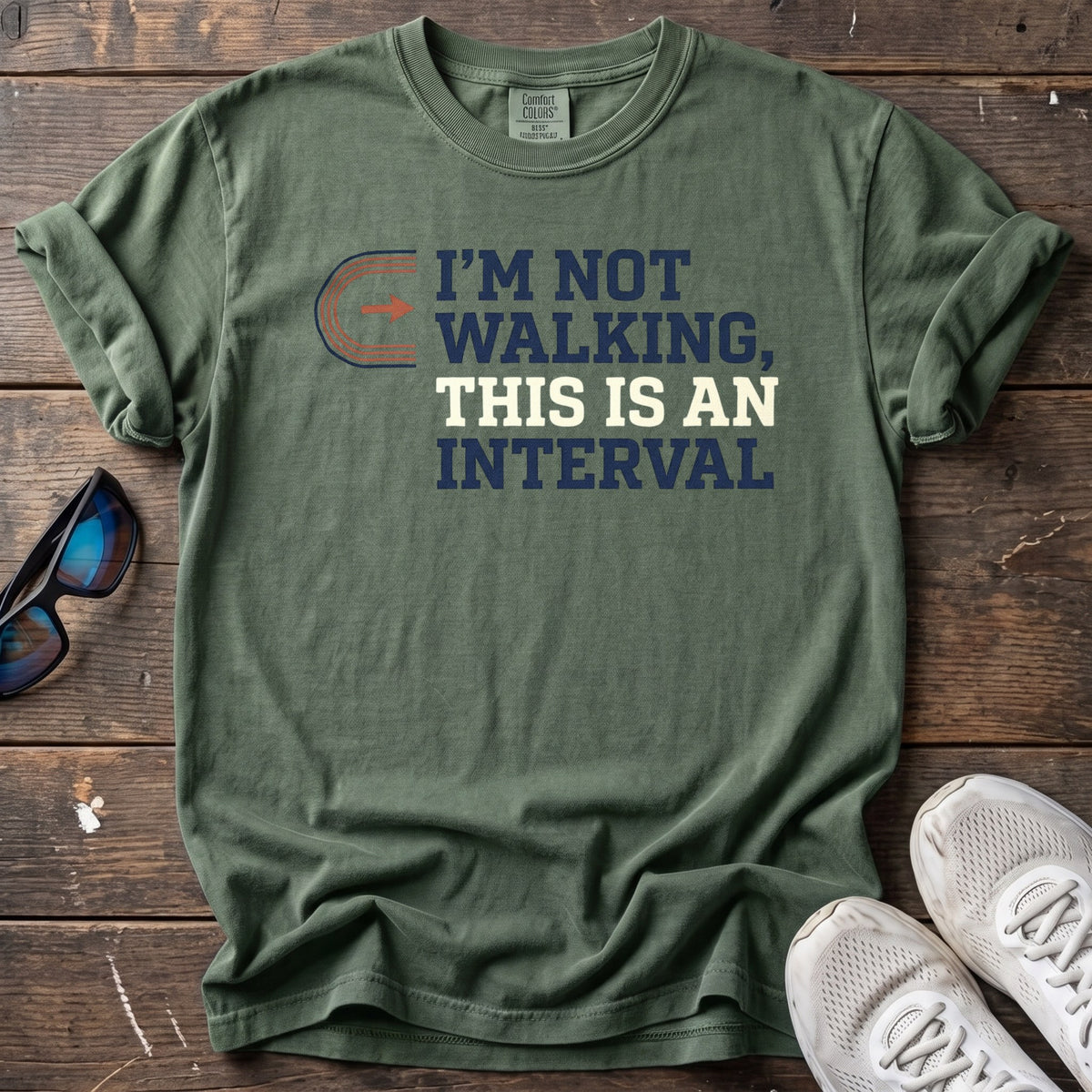 I'm Not Walking Stacked Tee — Moss
