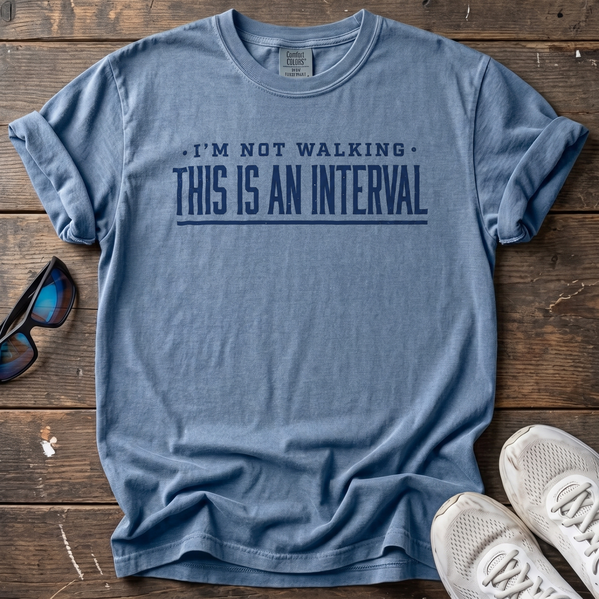 I'm Not Walking Underline Tee — Blue Jean