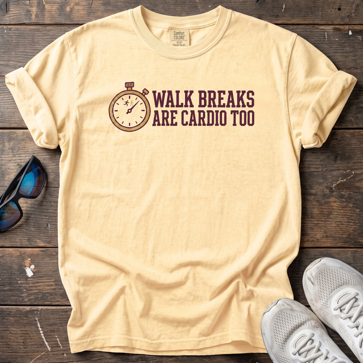 Walk Breaks Are Cardio Watch Tee — Butter