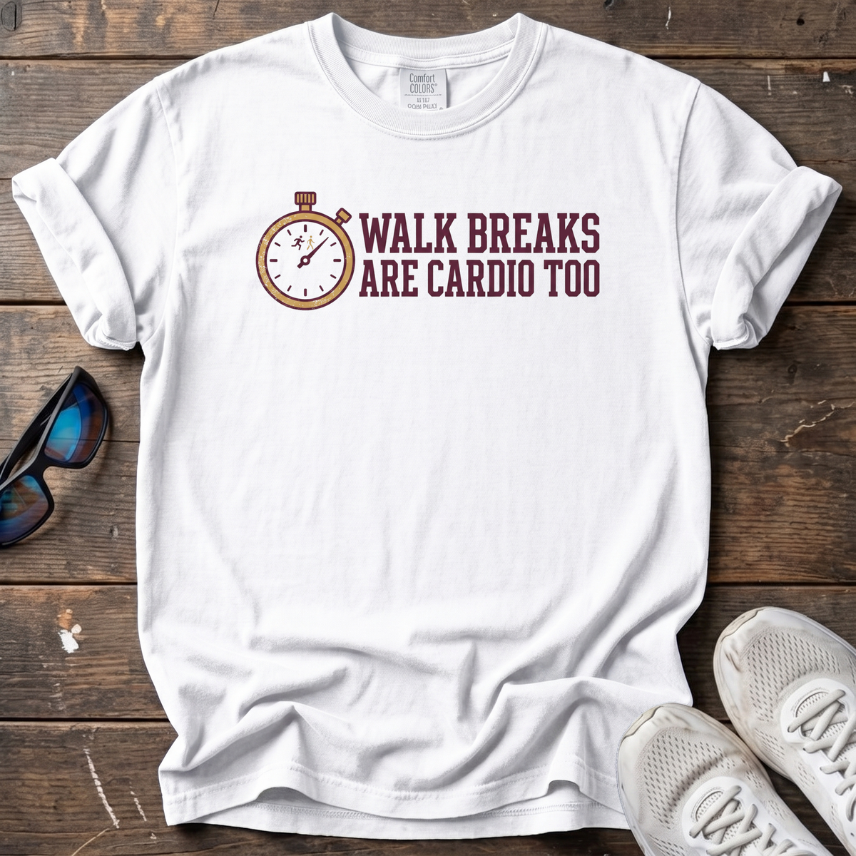 Walk Breaks Are Cardio Watch Tee — White