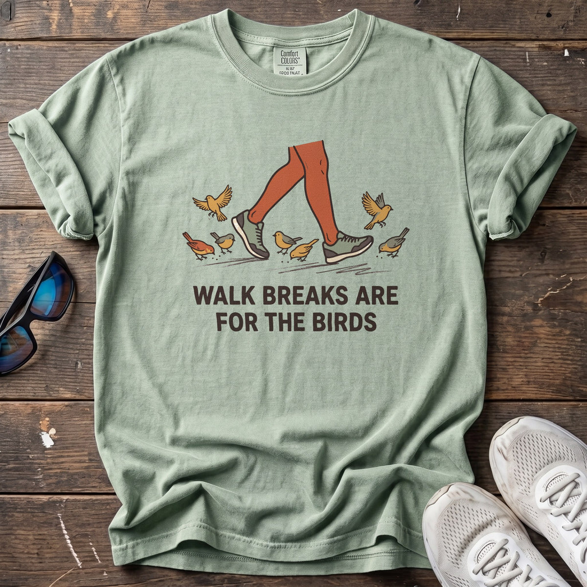 Walk Breaks Birds Tee — Bay