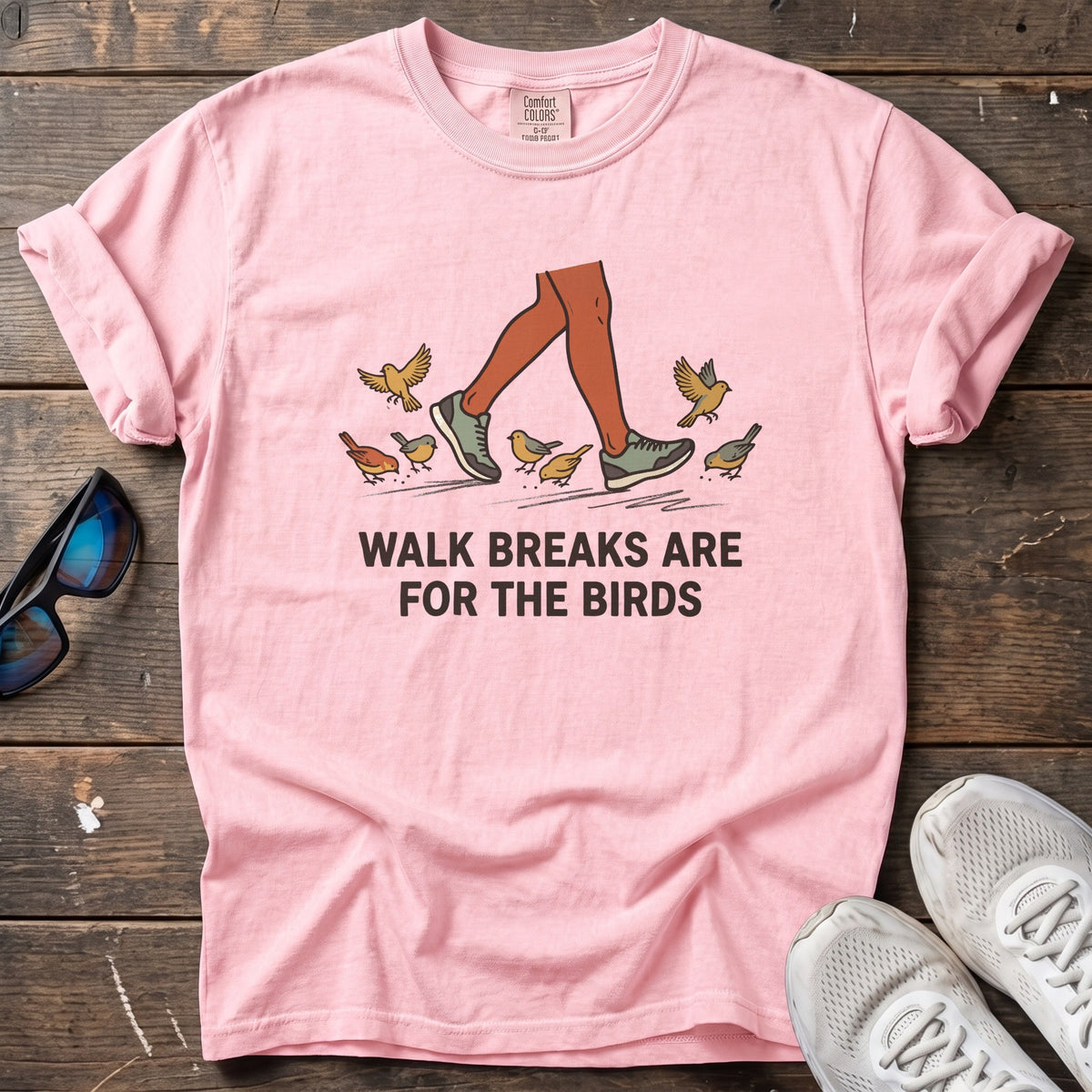 Walk Breaks Birds Tee — Blossom