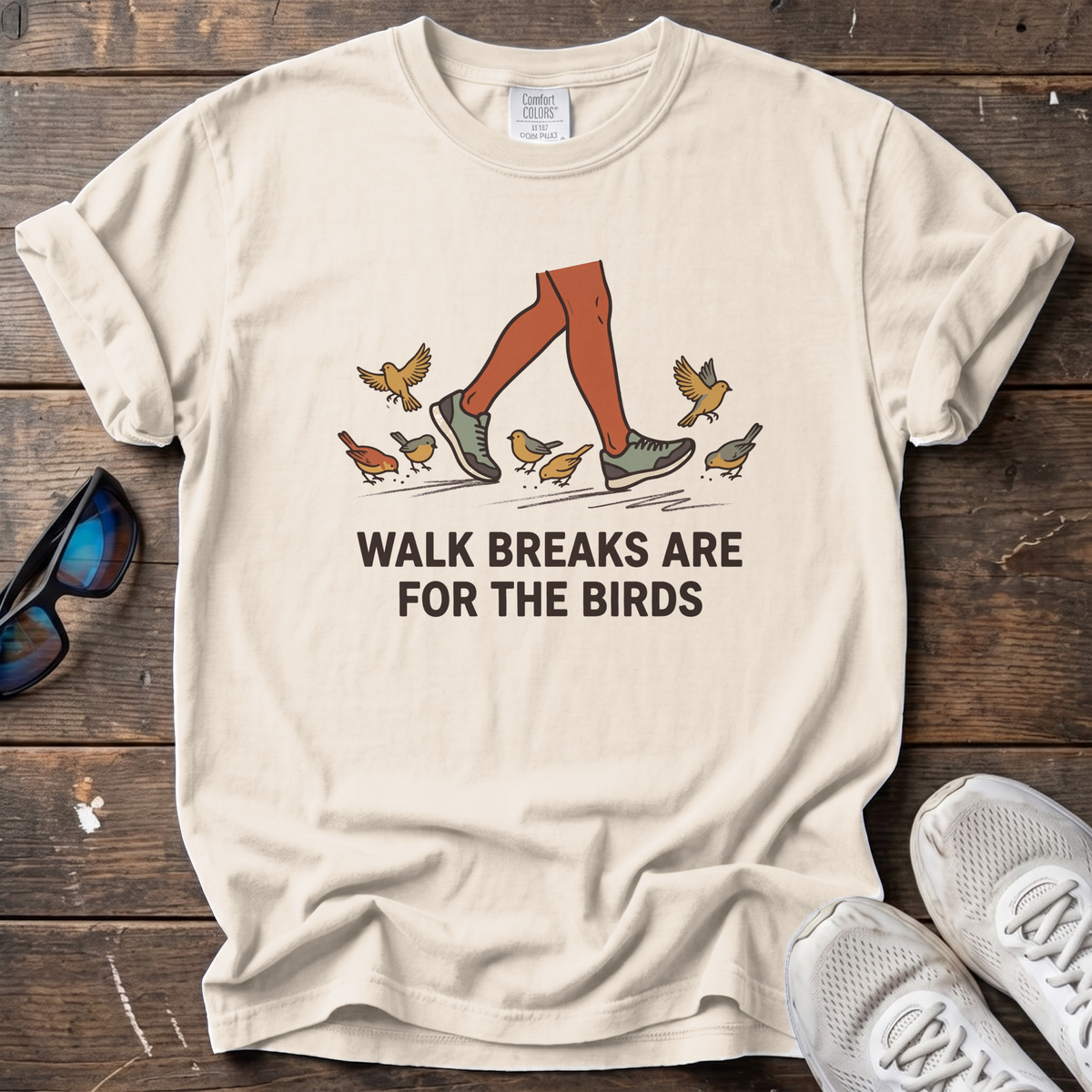 Walk Breaks Birds Tee — Ivory