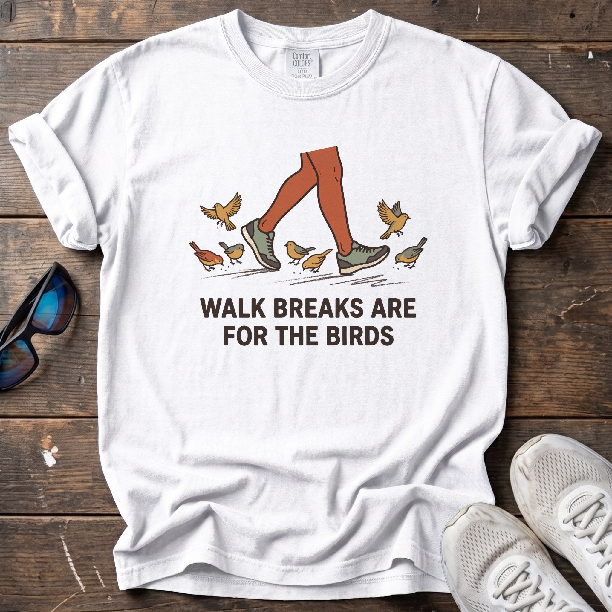 Walk Breaks Birds Tee — White