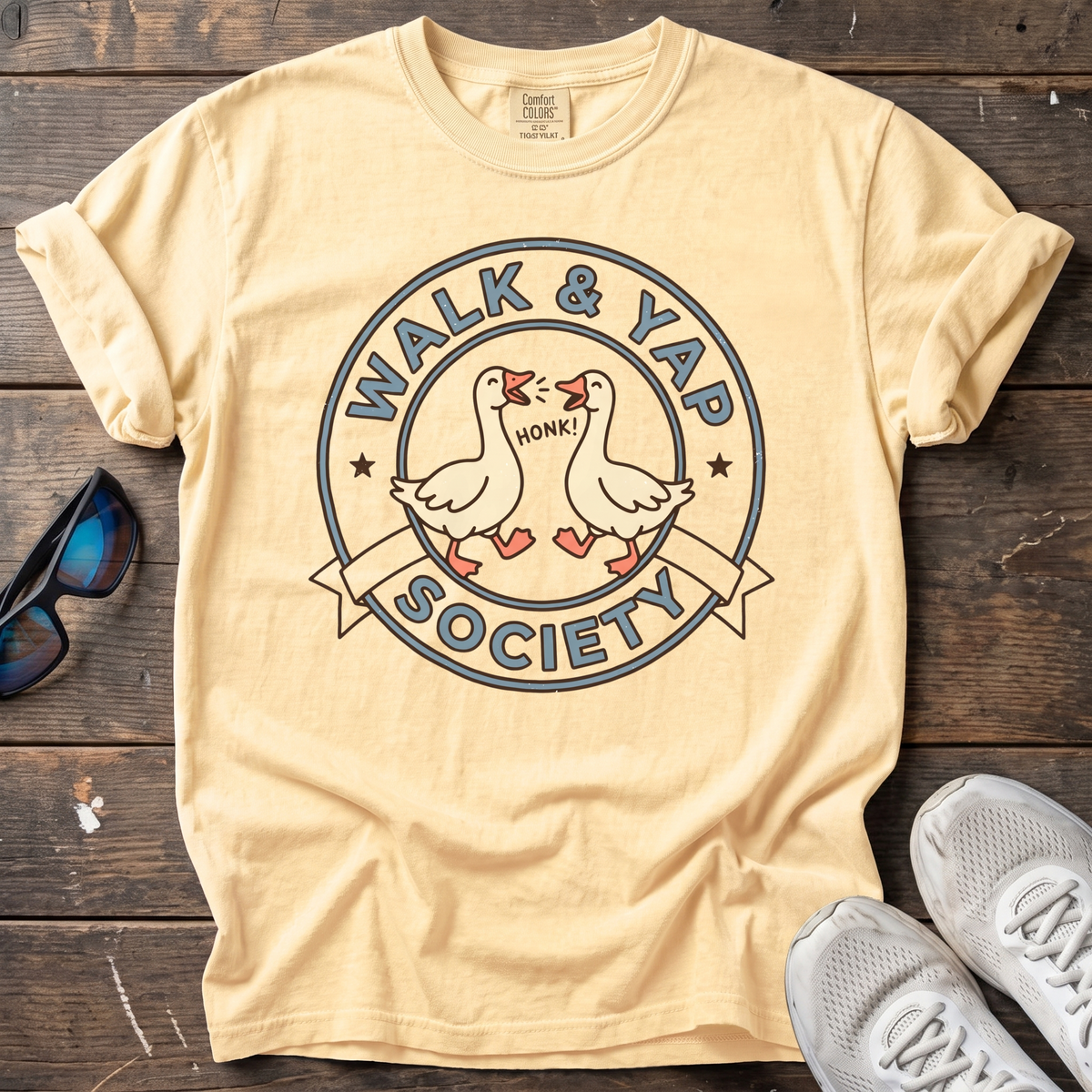 Walk & Yap Geese Tee — Butter