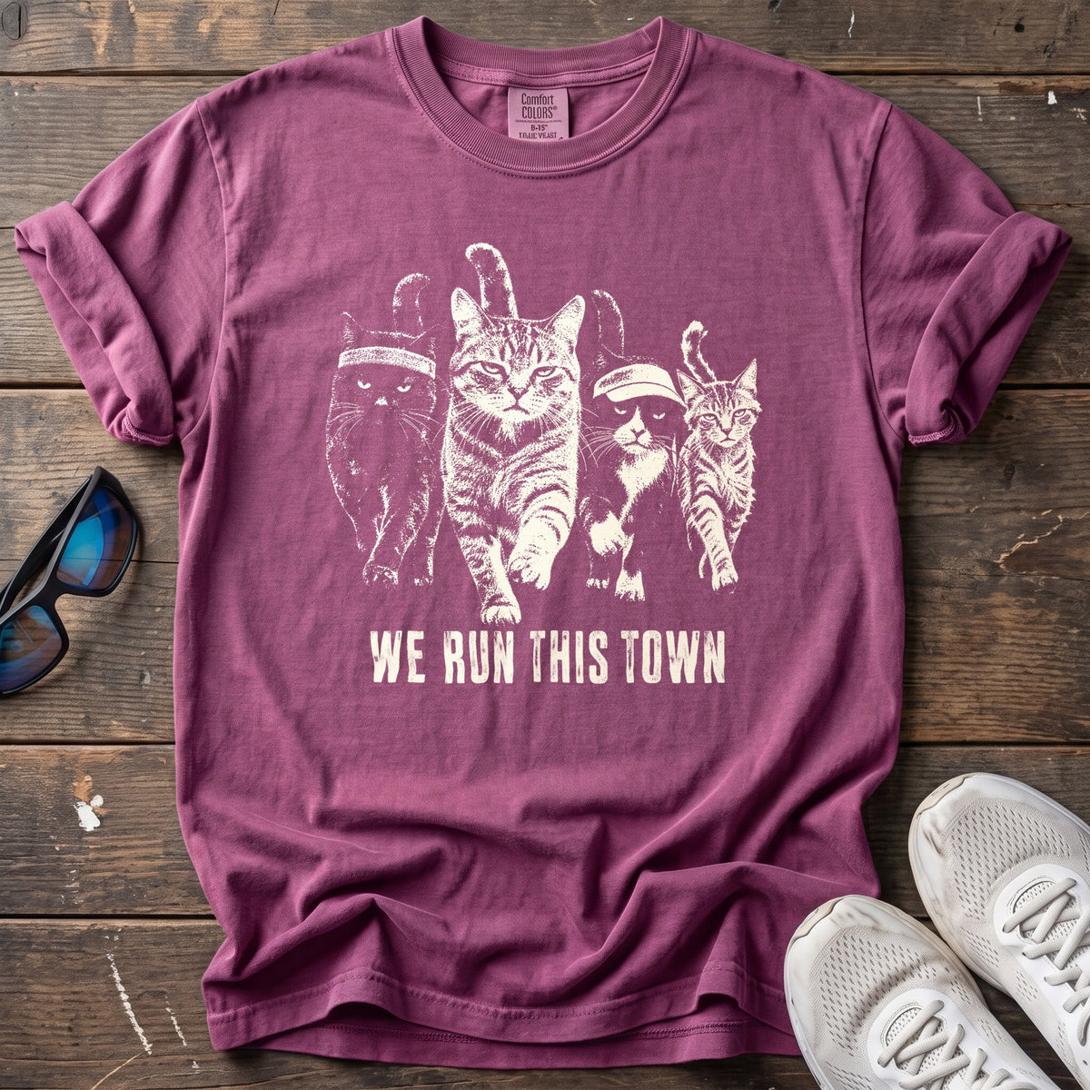 We Run This Town Tee — Berry