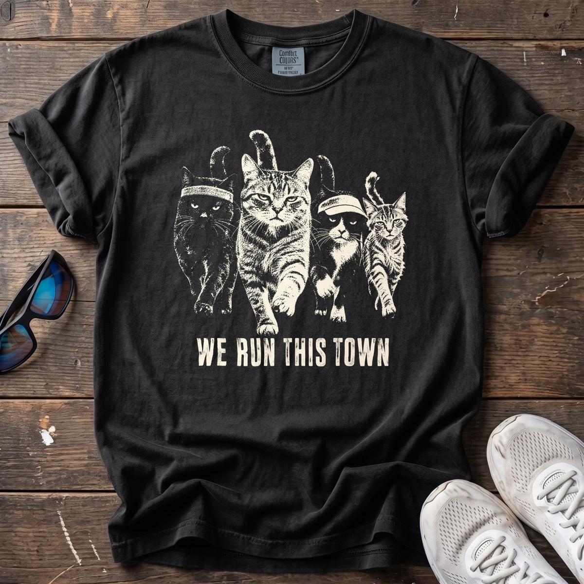 We Run This Town Tee — Black